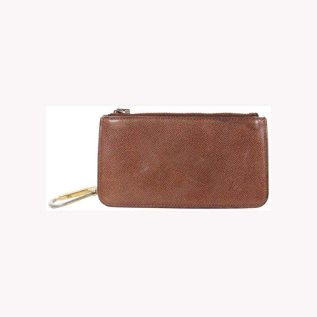 Louis Vuitton Brown Taiga Leather Key Pouch 13lv1103
